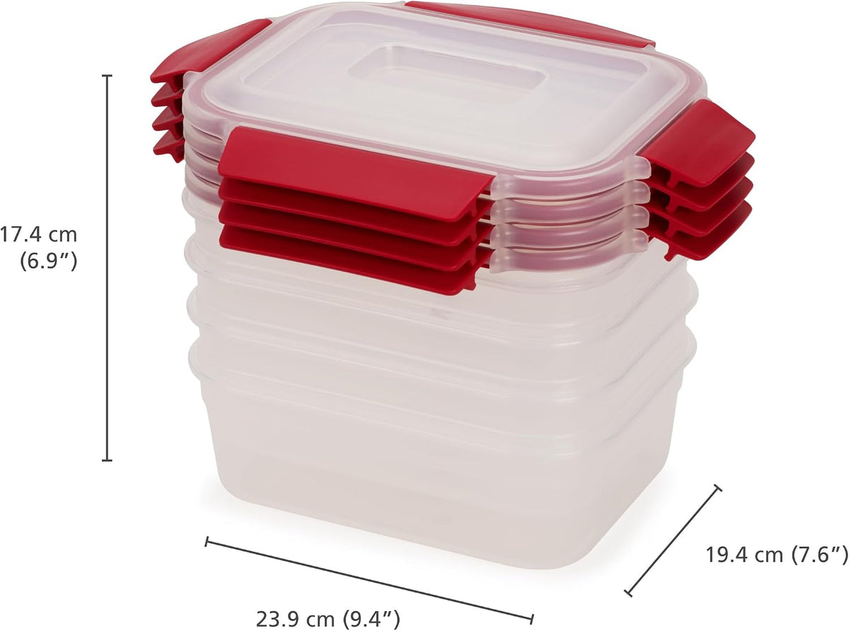 Nest Lock Plastic BPA Free Food Storage Container Set with Lockable Airtight Leakproof Lids, Multi-Color