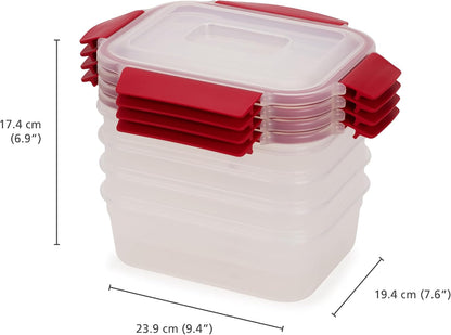 Nest Lock Plastic BPA Free Food Storage Container Set with Lockable Airtight Leakproof Lids, Multi-Color
