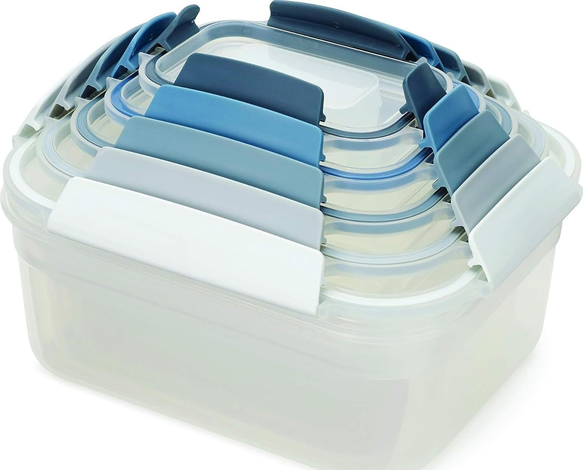 Nest Lock Plastic BPA Free Food Storage Container Set with Lockable Airtight Leakproof Lids, Multi-Color