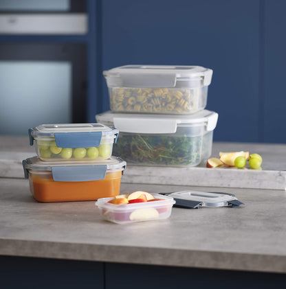 Nest Lock Plastic BPA Free Food Storage Container Set with Lockable Airtight Leakproof Lids, Multi-Color