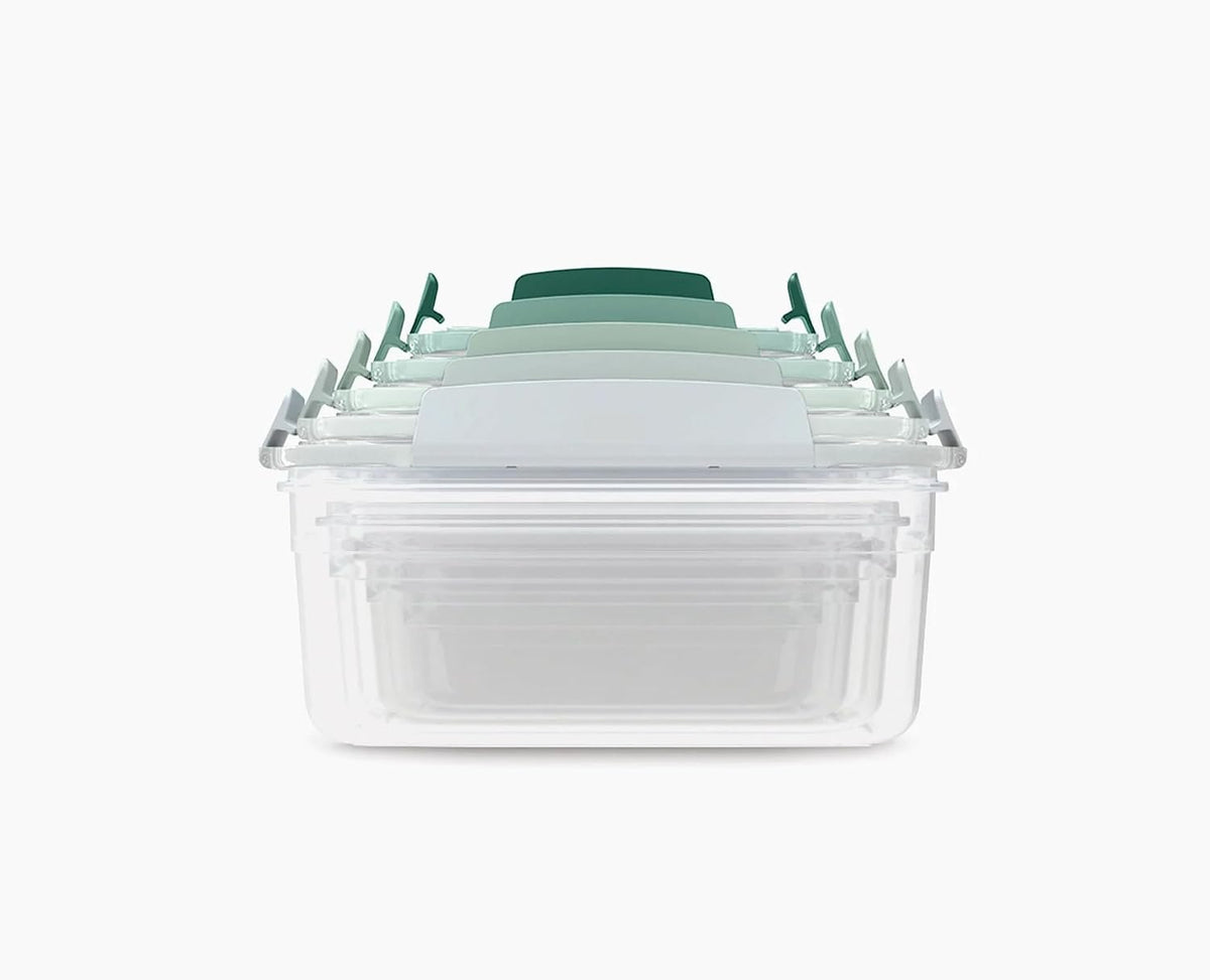 Nest Lock Plastic BPA Free Food Storage Container Set with Lockable Airtight Leakproof Lids, Multi-Color