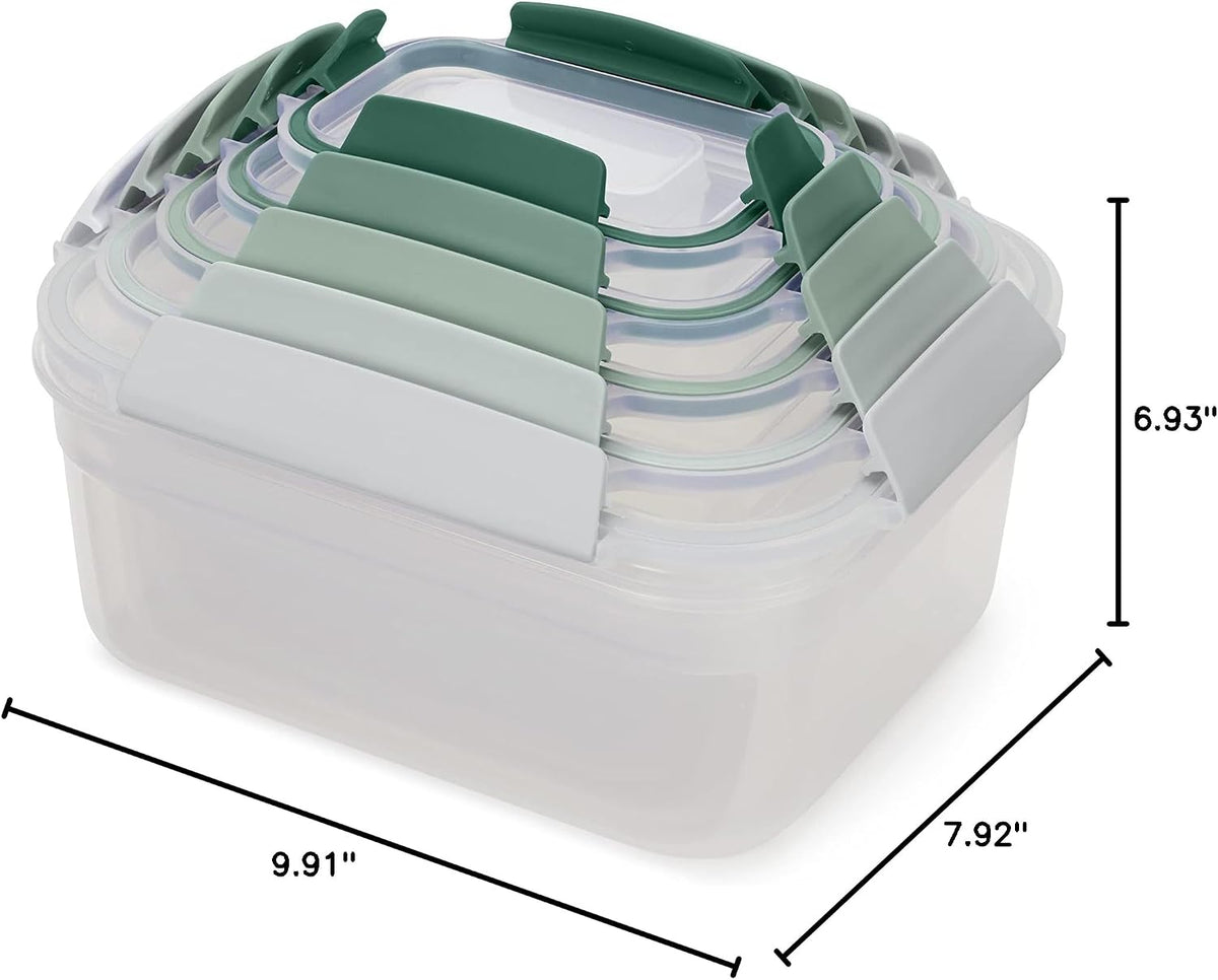 Nest Lock Plastic BPA Free Food Storage Container Set with Lockable Airtight Leakproof Lids, Multi-Color