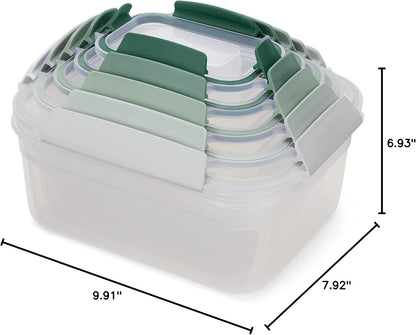 Nest Lock Plastic BPA Free Food Storage Container Set with Lockable Airtight Leakproof Lids, Multi-Color