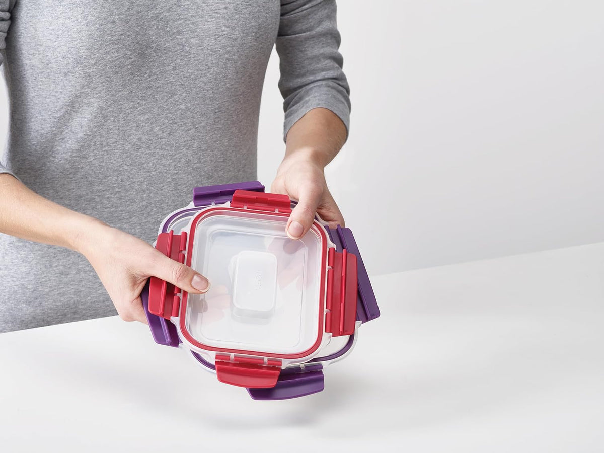 Nest Lock Plastic BPA Free Food Storage Container Set with Lockable Airtight Leakproof Lids, Multi-Color