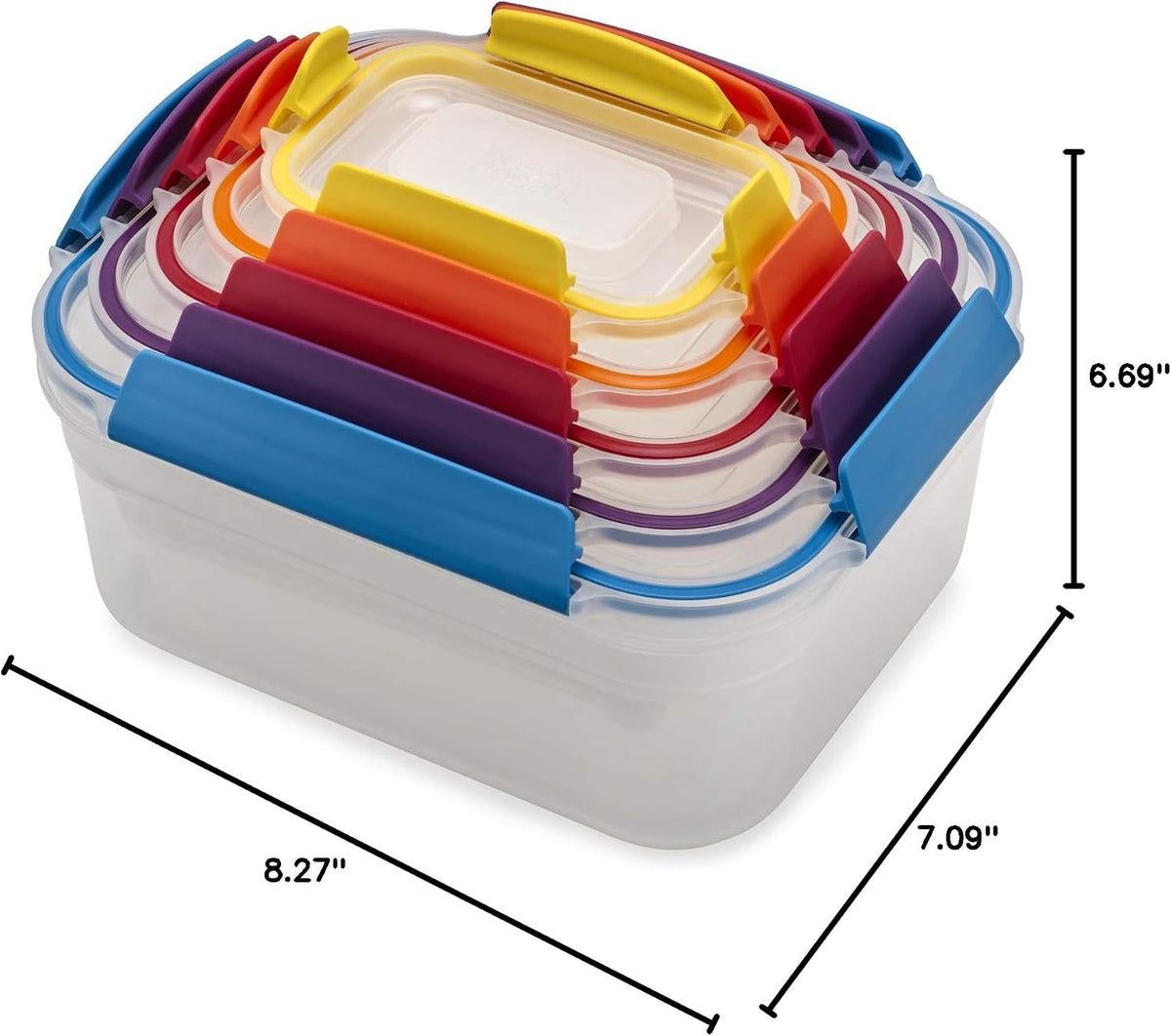 Nest Lock Plastic BPA Free Food Storage Container Set with Lockable Airtight Leakproof Lids, Multi-Color