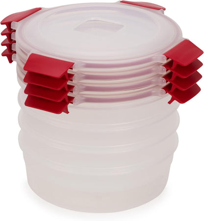 Nest Lock Plastic BPA Free Food Storage Container Set with Lockable Airtight Leakproof Lids, Multi-Color