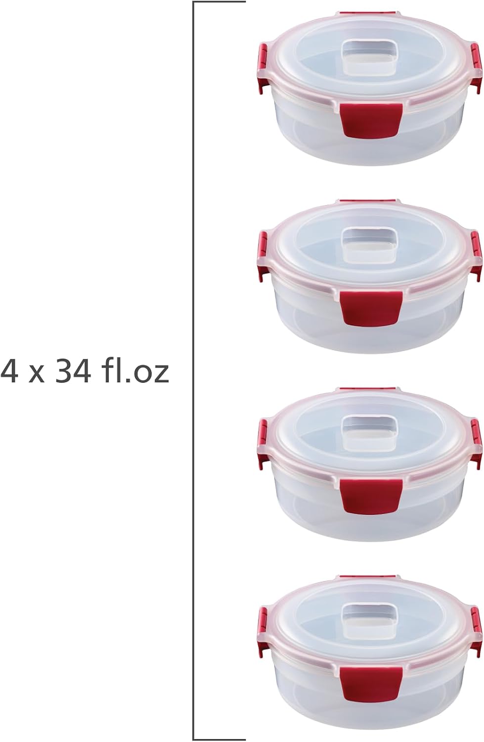 Nest Lock Plastic BPA Free Food Storage Container Set with Lockable Airtight Leakproof Lids, Multi-Color