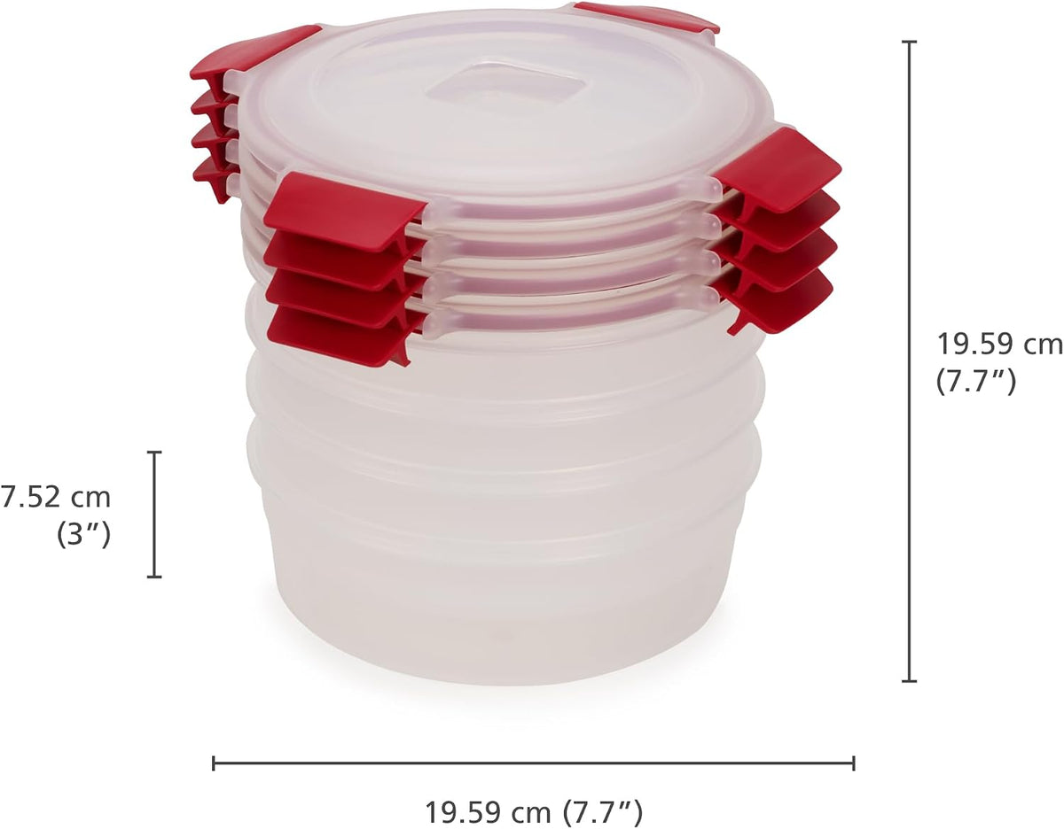 Nest Lock Plastic BPA Free Food Storage Container Set with Lockable Airtight Leakproof Lids, Multi-Color
