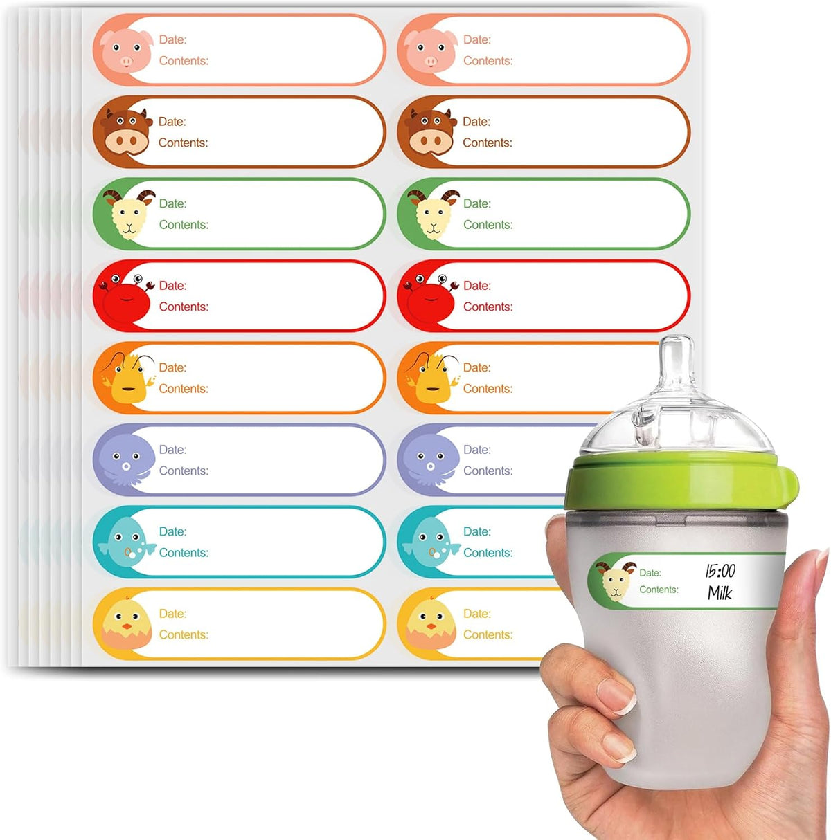 500 Pcs 1" x 3" Freezer Refrigerator Food Labels, Removable Adhesive, Water Oil Resistant, No Residue Food Storage Containers Labels Perfect for Monitoring Your Food in Kitchen