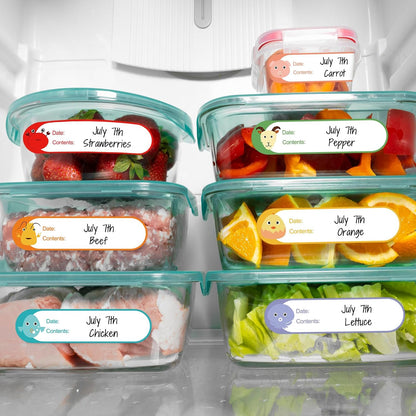 500 Pcs 1" x 3" Freezer Refrigerator Food Labels, Removable Adhesive, Water Oil Resistant, No Residue Food Storage Containers Labels Perfect for Monitoring Your Food in Kitchen