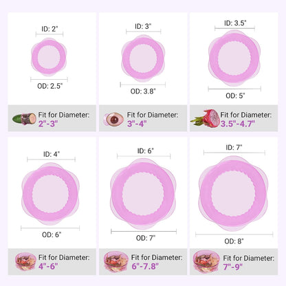 Silicone Stretch Lids for Food Storage in Fridge, Reusable Elastic Bowl Covers for Cup, Cans, Jars, Round & Rectangle Container, Food Grade Silicone Microwave Food Cover, Heat-Resistant