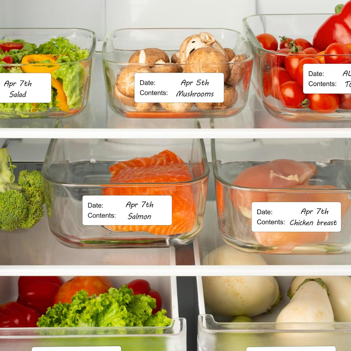 Freezer Labels for Food Containers – Removable, 1" x 3", 500 pcs Washable Date Labels to Write On, Fit for Ziploc Freezer Bag, Fridge Storage | Waterproof, No Residue