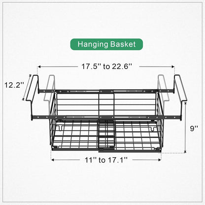 Chest Freezer Organizer - Adjustable Fits Chest Freezer 10-20 Cu Ft | Hanging Wire Baskets, Easy Access & Quick Organization, Sturdy Steel Rack Holds Frozen Meat and Vegetables, White
