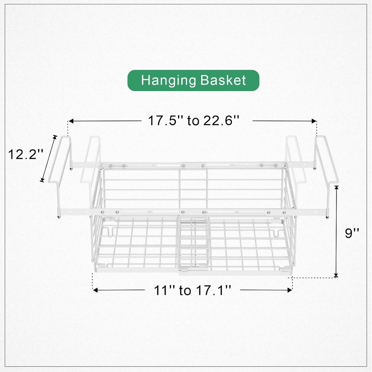 Chest Freezer Organizer - Adjustable Fits Chest Freezer 10-20 Cu Ft | Hanging Wire Baskets, Easy Access & Quick Organization, Sturdy Steel Rack Holds Frozen Meat and Vegetables, White