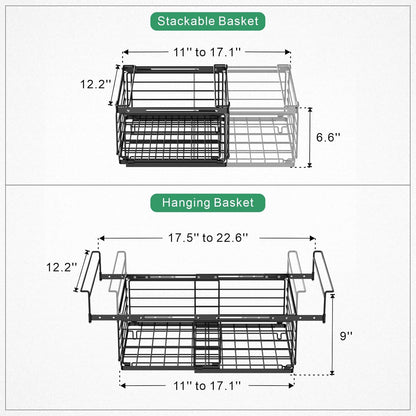 Chest Freezer Organizer - Adjustable Fits Chest Freezer 10-20 Cu Ft | Hanging Wire Baskets, Easy Access & Quick Organization, Sturdy Steel Rack Holds Frozen Meat and Vegetables, White