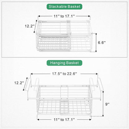 Chest Freezer Organizer - Adjustable Fits Chest Freezer 10-20 Cu Ft | Hanging Wire Baskets, Easy Access & Quick Organization, Sturdy Steel Rack Holds Frozen Meat and Vegetables, White