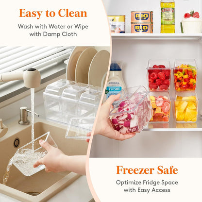 Taco Bar Serving Set for Party with 4 x 20 oz Containers, Ice Chilled Condiment Caddy Organizer, Garnish Serving Tray Platter for Mimosa Bar Accessories, Fruit, Salad, Food
