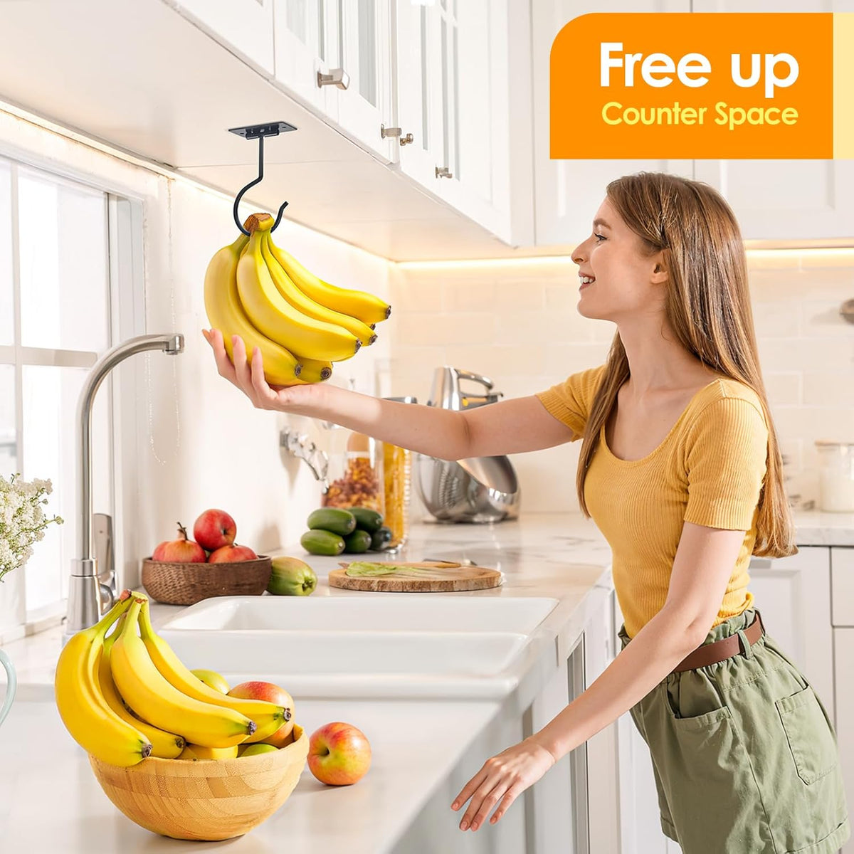 Self Adhesive Banana Hook Under Cabinet Foldable Banana Hanger