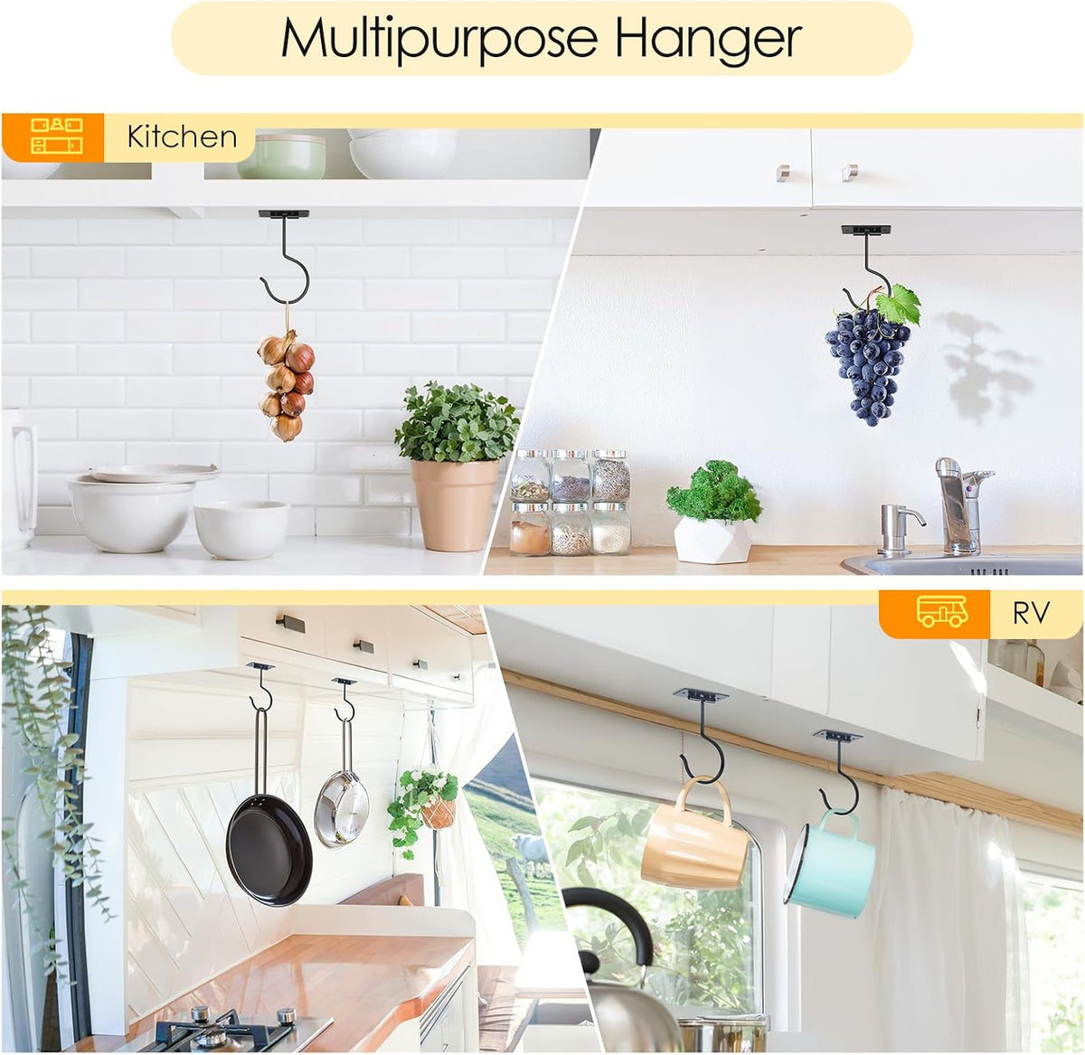 Self Adhesive Banana Hook Under Cabinet Foldable Banana Hanger
