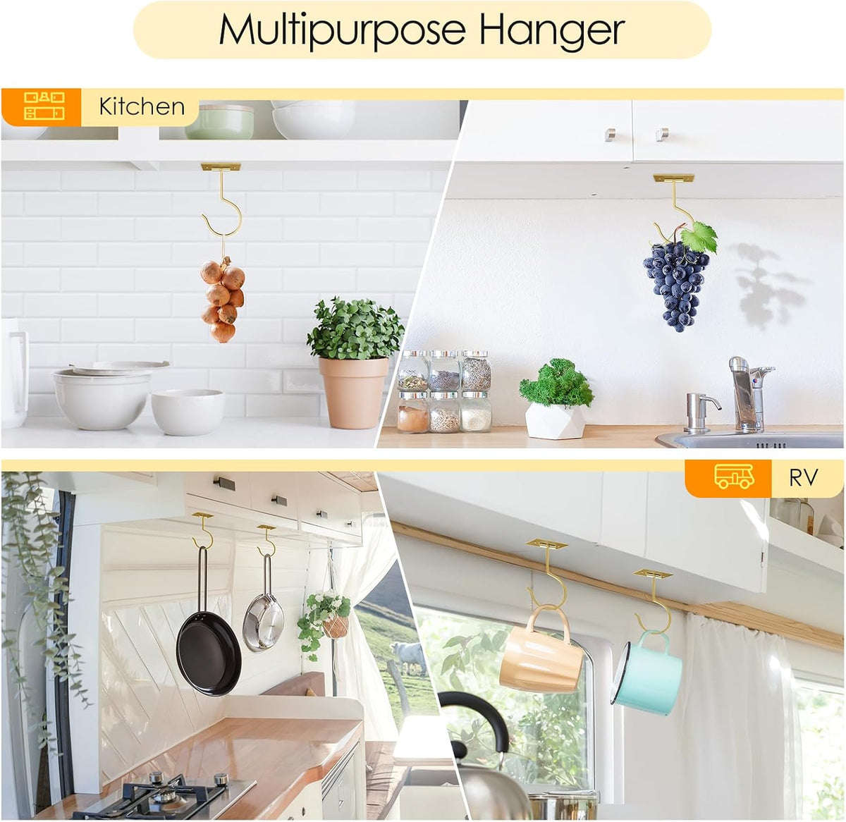 Self Adhesive Banana Hook Under Cabinet Foldable Banana Hanger