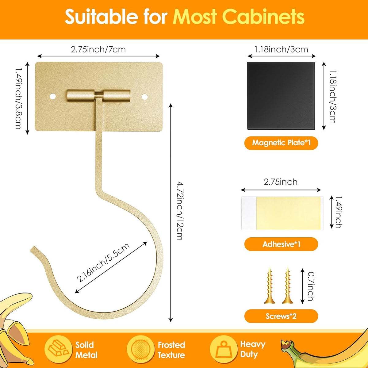 Self Adhesive Banana Hook Under Cabinet Foldable Banana Hanger