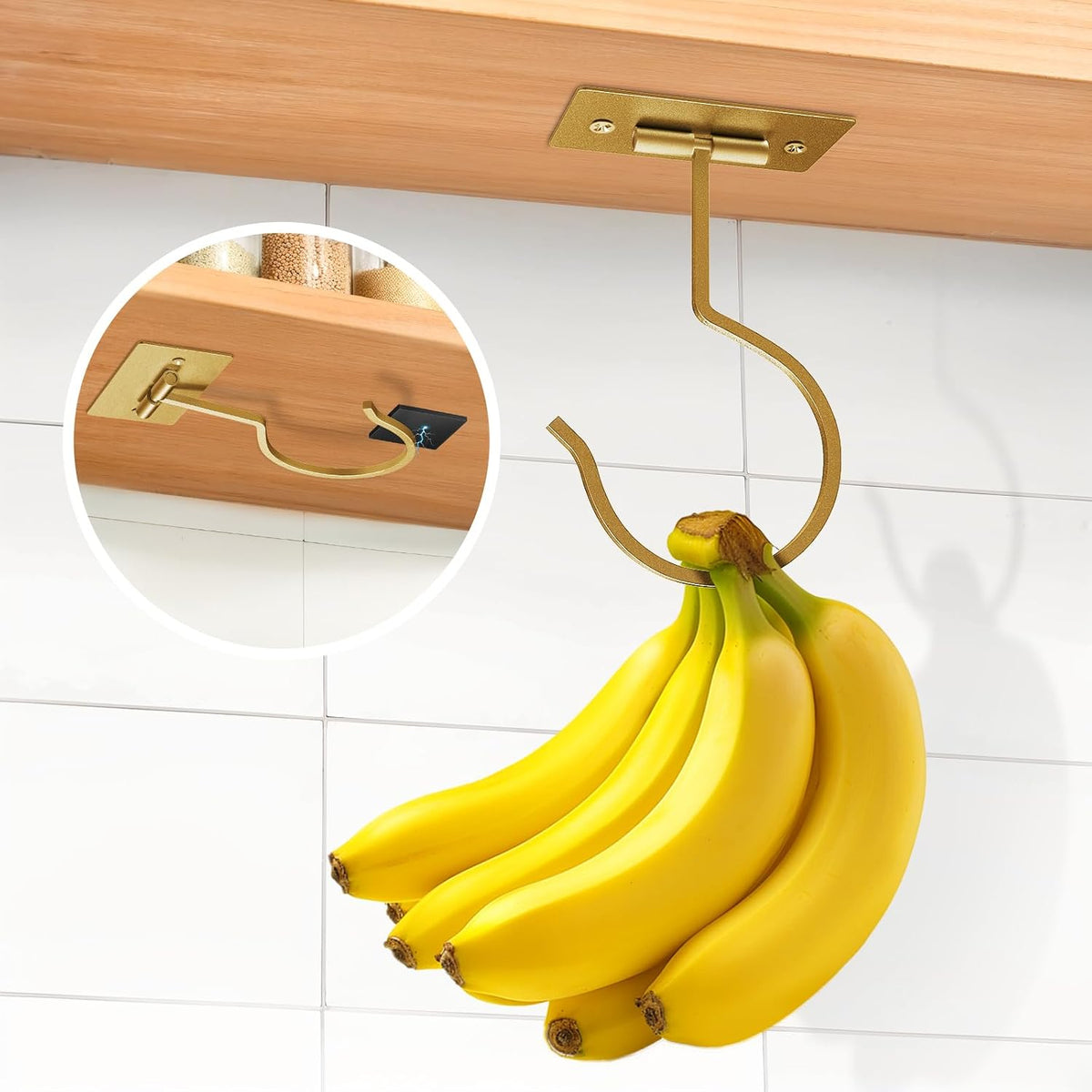 Self Adhesive Banana Hook Under Cabinet Foldable Banana Hanger