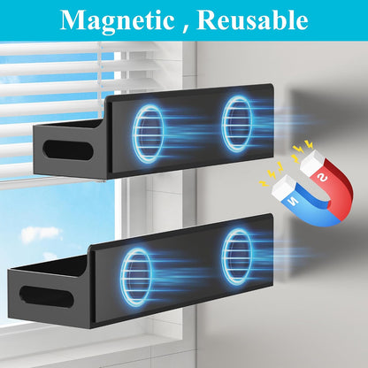 2 Pack Magnetic Spice Rack for Refrigerator Black | Magnetic Cup Holder for Fridge, Magnetic Fridge Shelf with Hooks, Kids Sippy Cup Holder Kitchen