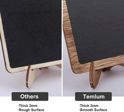 15 Pcs Mini Chalkboard Sign with 6 Color Chalk Markers, 2.9″ x 3.9″ Wooden Blackboard Reusable Small Chalkboards for Food, Buffet, Message Board, Table Number (Rustic Brown)