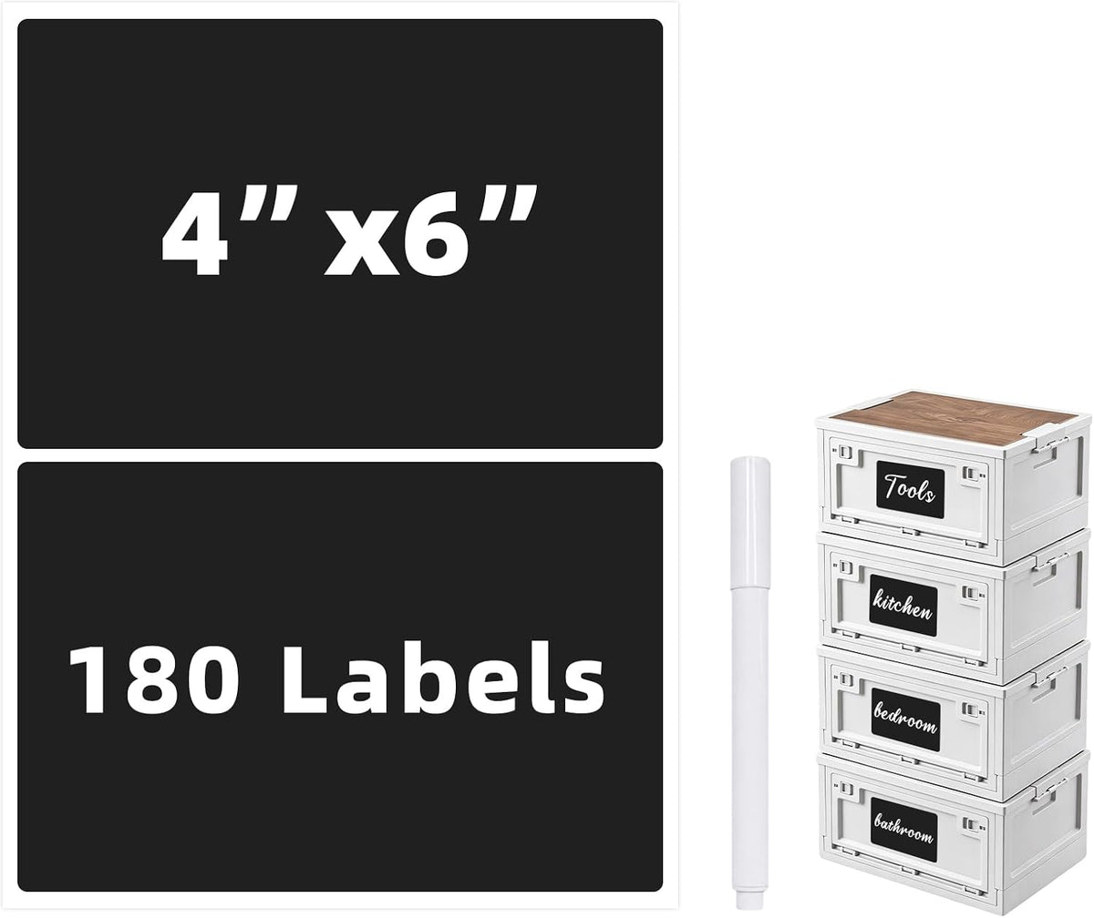180Pcs 4"x6" Labels for Storage Bins, Removable No Residue Large Storage Bin Labels, Waterproof & Oil-Resistant & Tear-Resistant Stickers for Plastic Bins, Boxes, and Cases