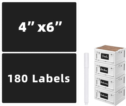 180Pcs 4"x6" Labels for Storage Bins, Removable No Residue Large Storage Bin Labels, Waterproof & Oil-Resistant & Tear-Resistant Stickers for Plastic Bins, Boxes, and Cases