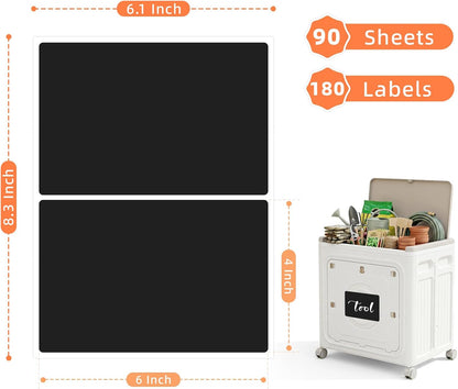 180Pcs 4"x6" Labels for Storage Bins, Removable No Residue Large Storage Bin Labels, Waterproof & Oil-Resistant & Tear-Resistant Stickers for Plastic Bins, Boxes, and Cases