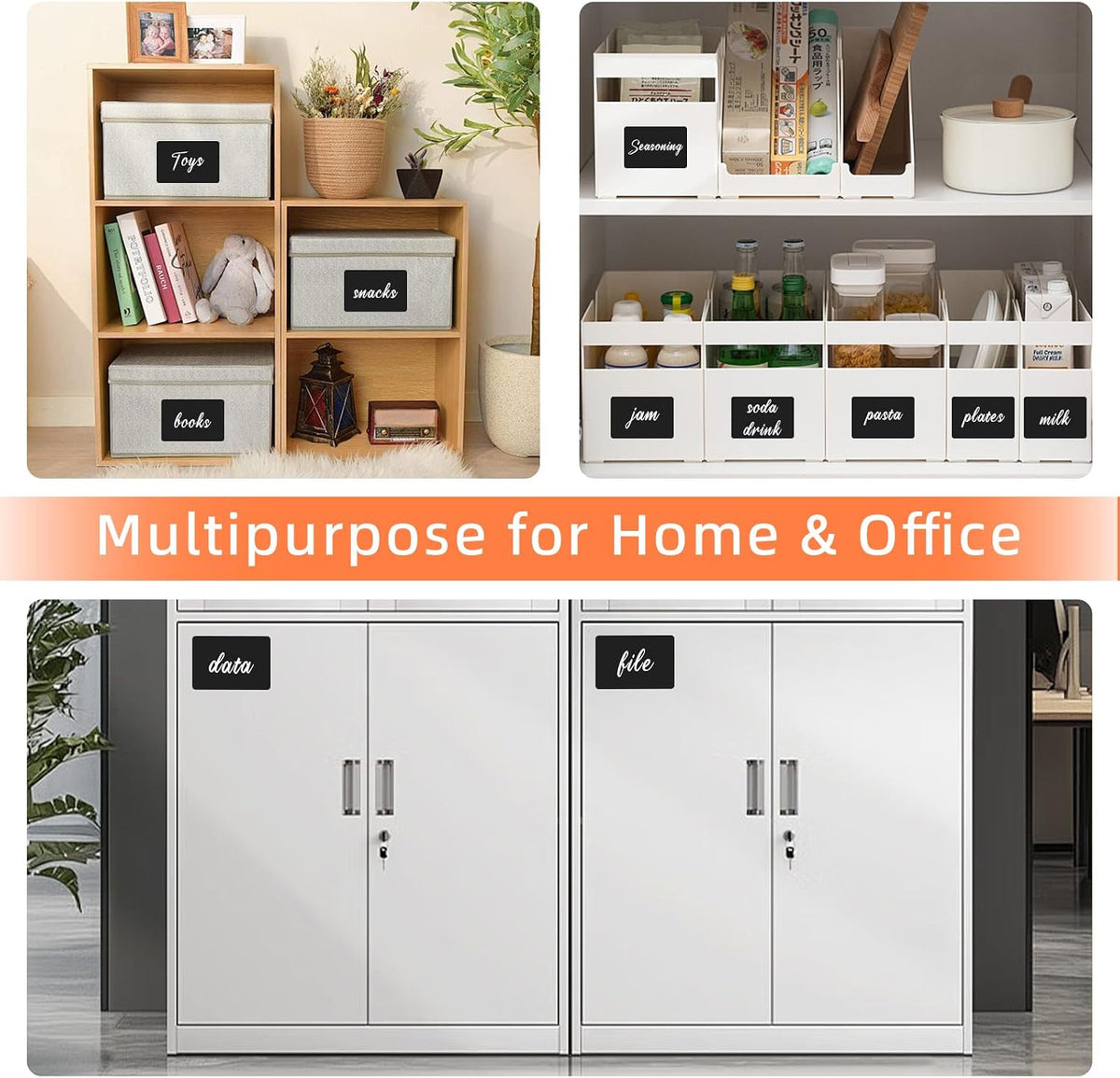 180Pcs 4"x6" Labels for Storage Bins, Removable No Residue Large Storage Bin Labels, Waterproof & Oil-Resistant & Tear-Resistant Stickers for Plastic Bins, Boxes, and Cases