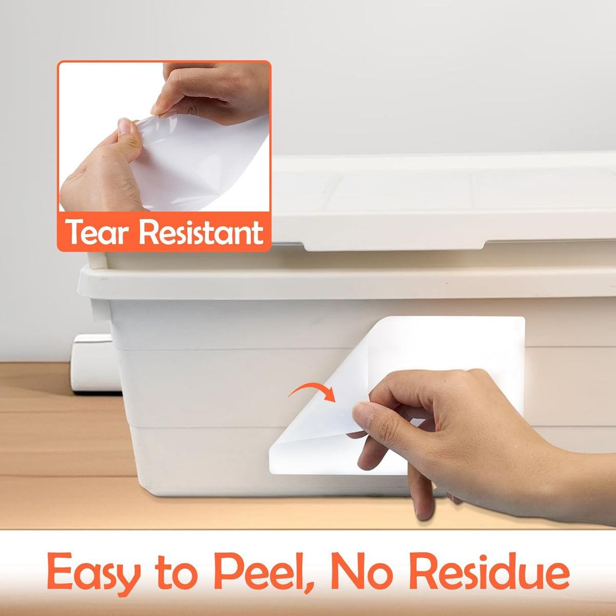 180Pcs 4"x6" Labels for Storage Bins, Removable No Residue Large Storage Bin Labels, Waterproof & Oil-Resistant & Tear-Resistant Stickers for Plastic Bins, Boxes, and Cases