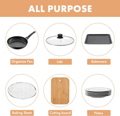 MEKER Pot Lid Holders, Cabinet Organizer for Food Contanier Lid, Bamboo Expandable Bakeware for Under Cabinet, Adjustable Dividers, Pot Lids Holder Rack, Cookie Sheet Baking Pan, Tray Organizer, 10PCS