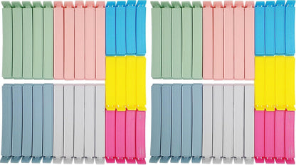 32 PCS Plastic Chip Clips for Food Packages, Curved Design Sealing Bag Clips for Food, Kitchen and Home, 2 Sizes(4.3inch x 20, 3.1inch x 12)