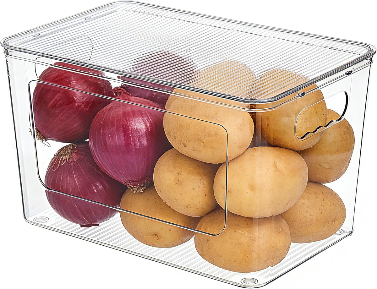 Trash Bag Holder, Stackable Garbage Bag Dispenser for 13/30/33 Gallon Bags, Clear Organizer Bins for Under Kitchen Sink, Laundry Room Organization and Storage