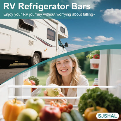 4 Sets Double RV Refrigerator Bar, 19.5-36.7" Tension Rods