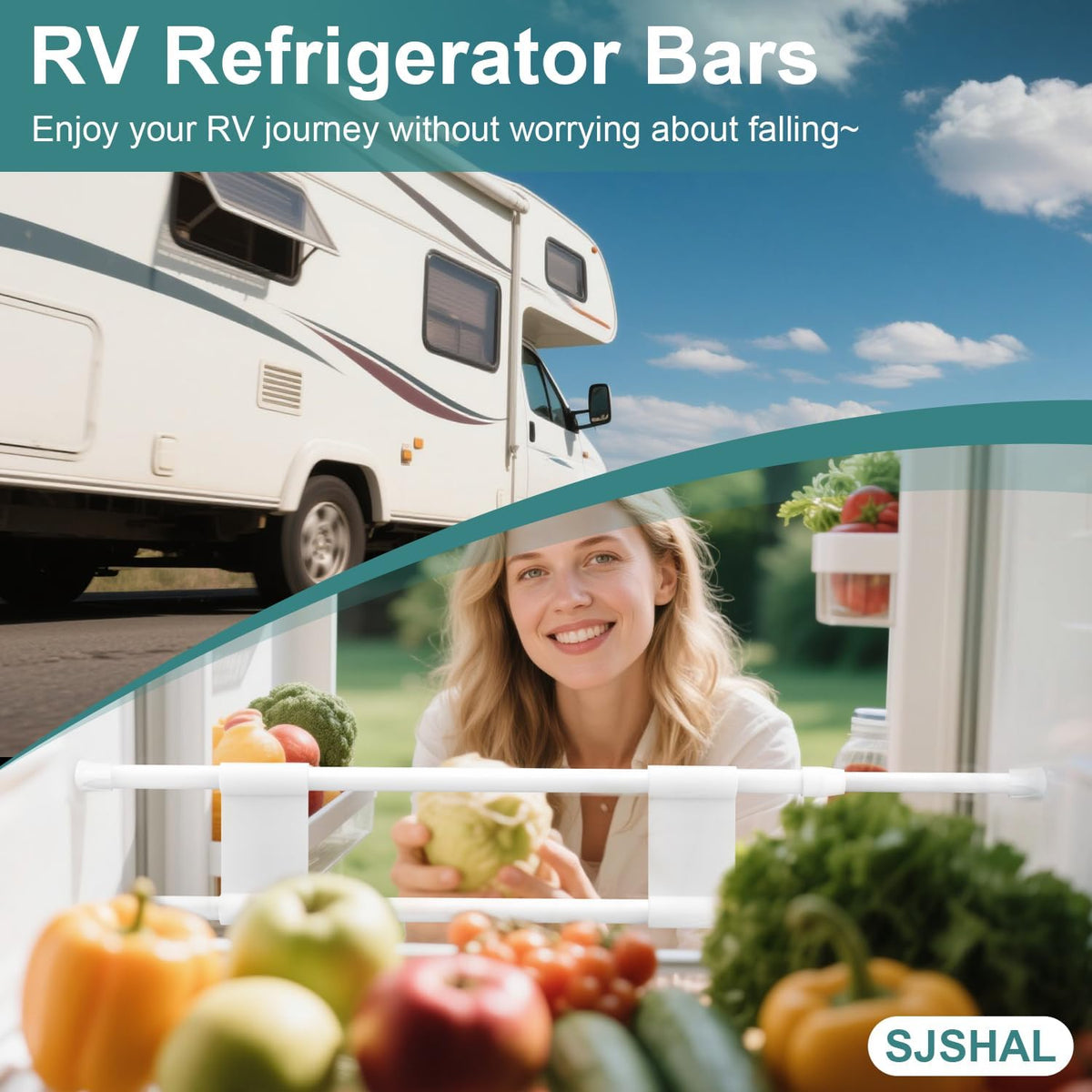 4 Sets Double RV Refrigerator Bar, 19.5-36.7" Tension Rods