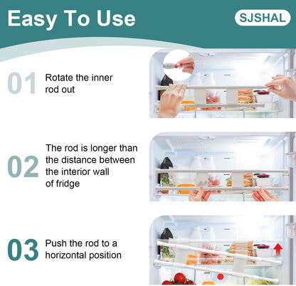 4 Sets Double RV Refrigerator Bar, 19.5-36.7" Tension Rods