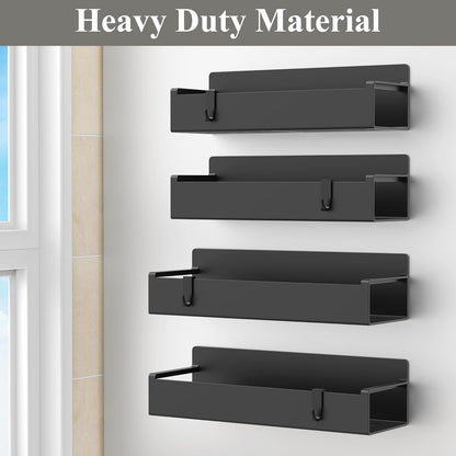 Magnetic Spice Rack Organizer for Refrigerator and Oven, Black Fridge Organizers and Storage for Kitchen | Kitchen Magnetic Shelf for Fridge, Spice Organizer and Storage, Baby Bottle Holder for Fridge, Magnetic Tea Bag Organizer