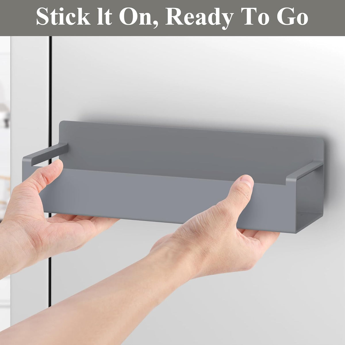 Magnetic Spice Rack Organizer for Refrigerator and Oven, Black Fridge Organizers and Storage for Kitchen | Kitchen Magnetic Shelf for Fridge, Spice Organizer and Storage, Baby Bottle Holder for Fridge, Magnetic Tea Bag Organizer