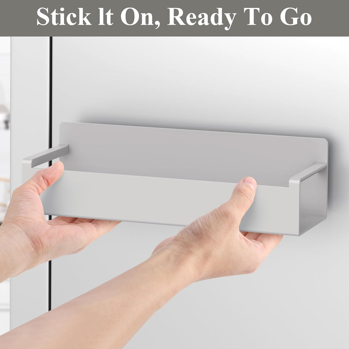 Magnetic Spice Rack Organizer for Refrigerator and Oven, Black Fridge Organizers and Storage for Kitchen | Kitchen Magnetic Shelf for Fridge, Spice Organizer and Storage, Baby Bottle Holder for Fridge, Magnetic Tea Bag Organizer