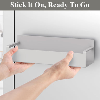 Magnetic Spice Rack Organizer for Refrigerator and Oven, Black Fridge Organizers and Storage for Kitchen | Kitchen Magnetic Shelf for Fridge, Spice Organizer and Storage, Baby Bottle Holder for Fridge, Magnetic Tea Bag Organizer