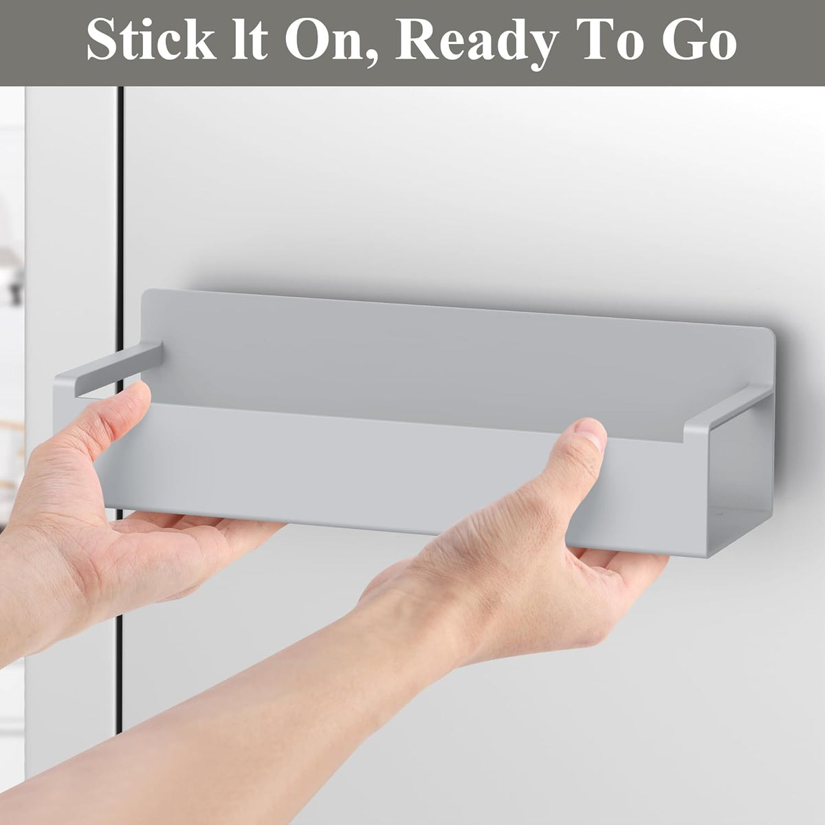 Magnetic Spice Rack Organizer for Refrigerator and Oven, Black Fridge Organizers and Storage for Kitchen | Kitchen Magnetic Shelf for Fridge, Spice Organizer and Storage, Baby Bottle Holder for Fridge, Magnetic Tea Bag Organizer