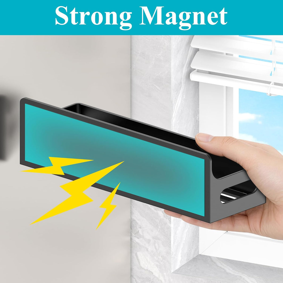 Magnetic Spice Rack Organizer for Refrigerator and Oven, Black Fridge Organizers and Storage for Kitchen | Kitchen Magnetic Shelf for Fridge, Spice Organizer and Storage, Baby Bottle Holder for Fridge, Magnetic Tea Bag Organizer