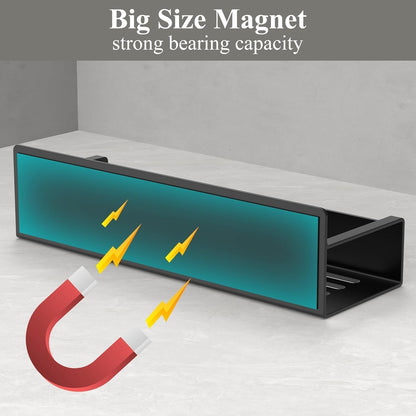 Magnetic Spice Rack Organizer for Refrigerator and Oven, Black Fridge Organizers and Storage for Kitchen | Kitchen Magnetic Shelf for Fridge, Spice Organizer and Storage, Baby Bottle Holder for Fridge, Magnetic Tea Bag Organizer
