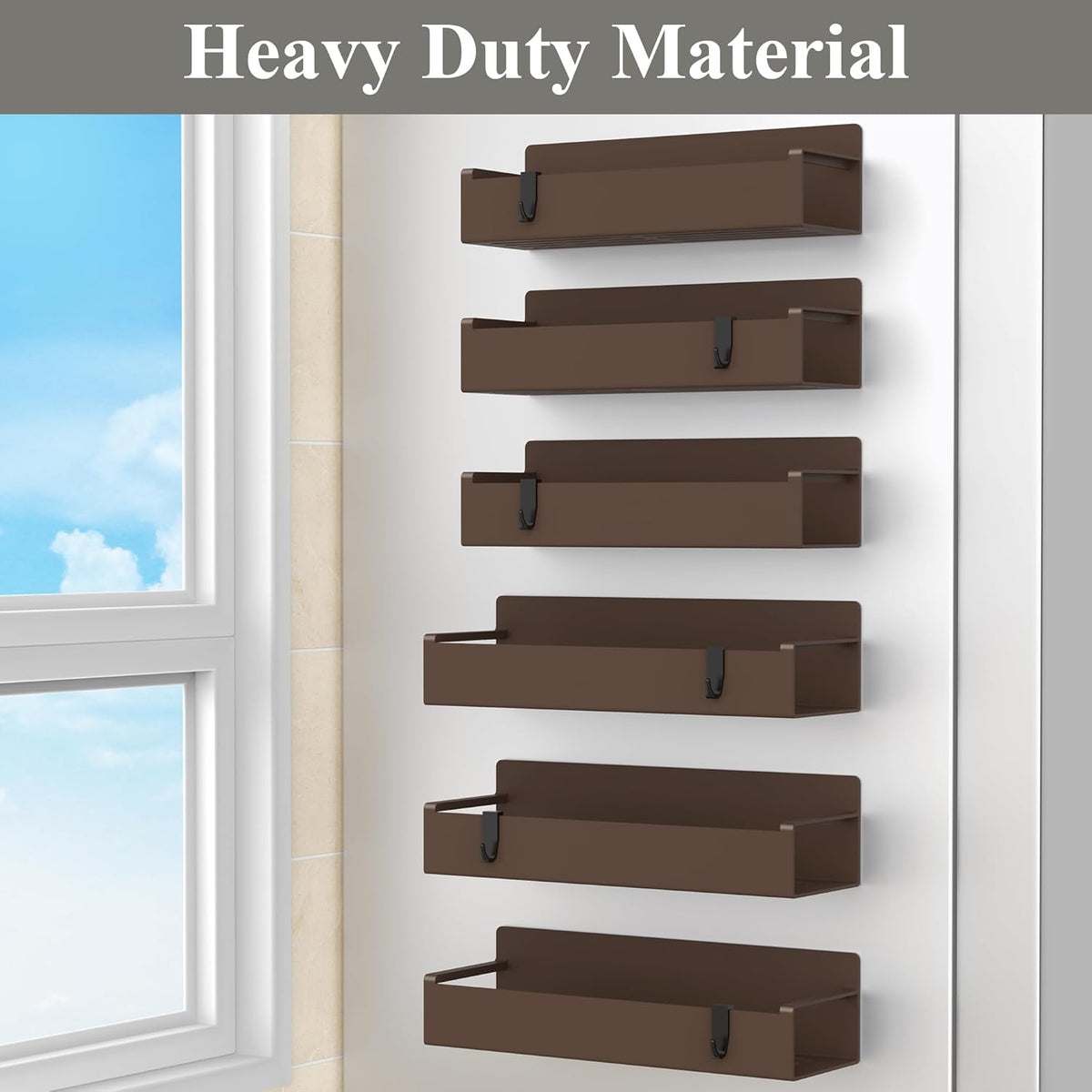 Magnetic Spice Rack Organizer for Refrigerator and Oven, Black Fridge Organizers and Storage for Kitchen | Kitchen Magnetic Shelf for Fridge, Spice Organizer and Storage, Baby Bottle Holder for Fridge, Magnetic Tea Bag Organizer
