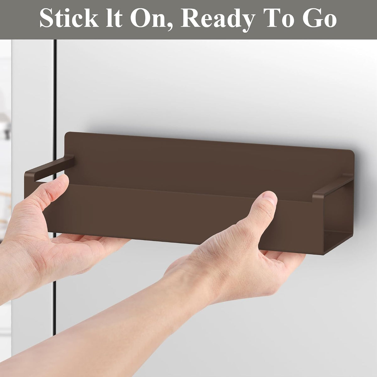 Magnetic Spice Rack Organizer for Refrigerator and Oven, Black Fridge Organizers and Storage for Kitchen | Kitchen Magnetic Shelf for Fridge, Spice Organizer and Storage, Baby Bottle Holder for Fridge, Magnetic Tea Bag Organizer