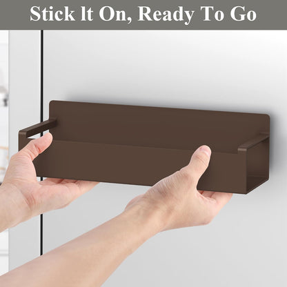 Magnetic Spice Rack Organizer for Refrigerator and Oven, Black Fridge Organizers and Storage for Kitchen | Kitchen Magnetic Shelf for Fridge, Spice Organizer and Storage, Baby Bottle Holder for Fridge, Magnetic Tea Bag Organizer