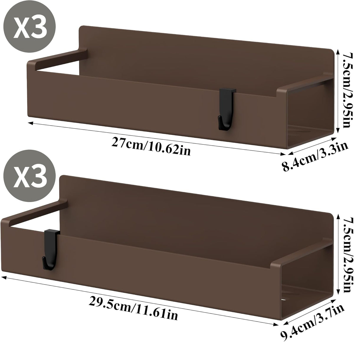Magnetic Spice Rack Organizer for Refrigerator and Oven, Black Fridge Organizers and Storage for Kitchen | Kitchen Magnetic Shelf for Fridge, Spice Organizer and Storage, Baby Bottle Holder for Fridge, Magnetic Tea Bag Organizer